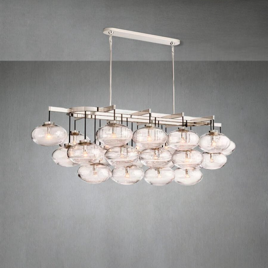 Cabfz Clear Glass Linear Chandelier 72"