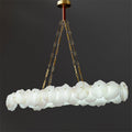 Carlos Alabaster Modern Snowflake Linear Chandelier with Chain - Joyfuzzy