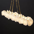 Carlos Alabaster Modern Snowflake Linear Chandelier with Chain - Joyfuzzy