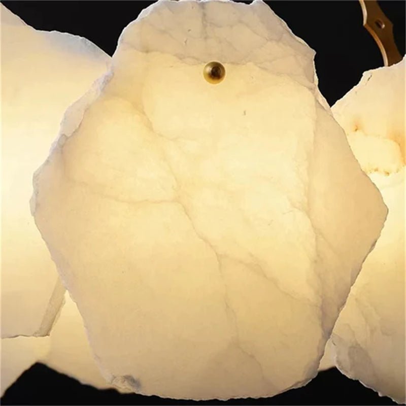 Carlos Alabaster Modern Snowflake Round Chandelier - D17.8"Joyfuzzy