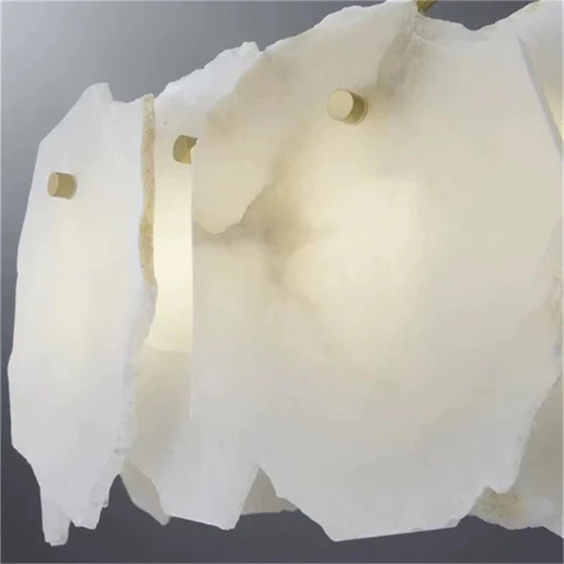 Carlos Alabaster Modern Snowflake Round Chandelier - D17.8"Joyfuzzy