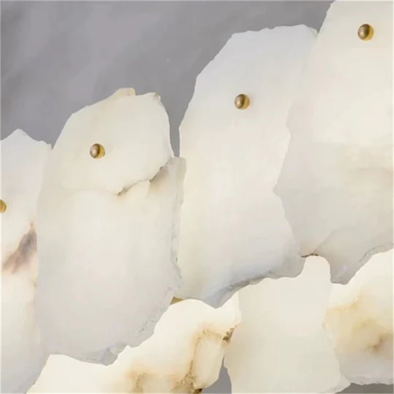 Carlos Alabaster Modern Snowflake Round Chandelier - D17.8"Joyfuzzy