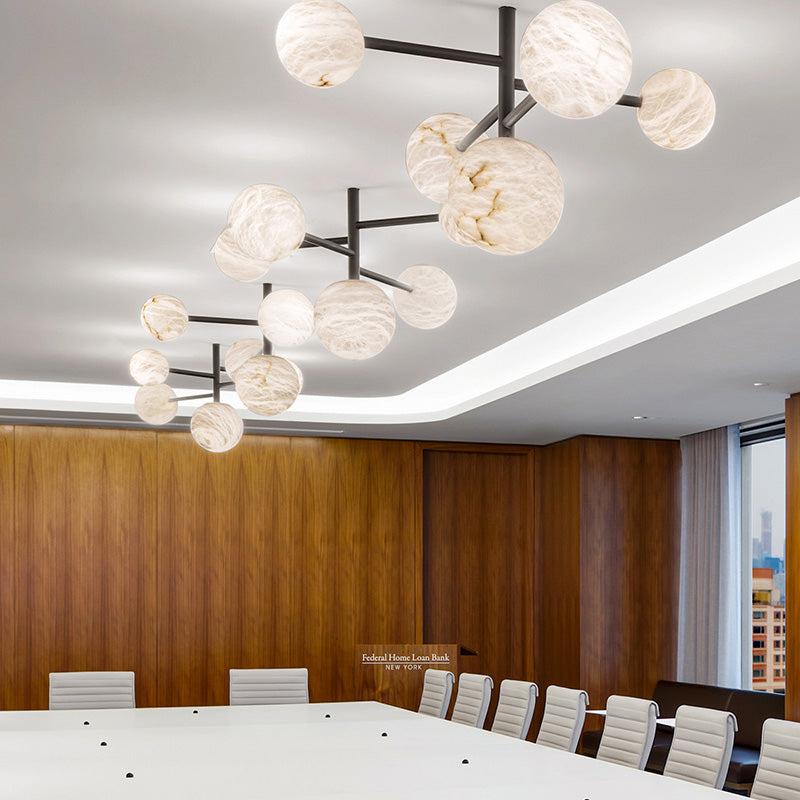 Carol Sphere Delight - Modern Artistic Alabaster Chandelier Light - Joyfuzzy