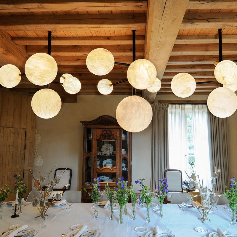 Carol Sphere Delight - Modern Artistic Alabaster Chandelier Light - Joyfuzzy
