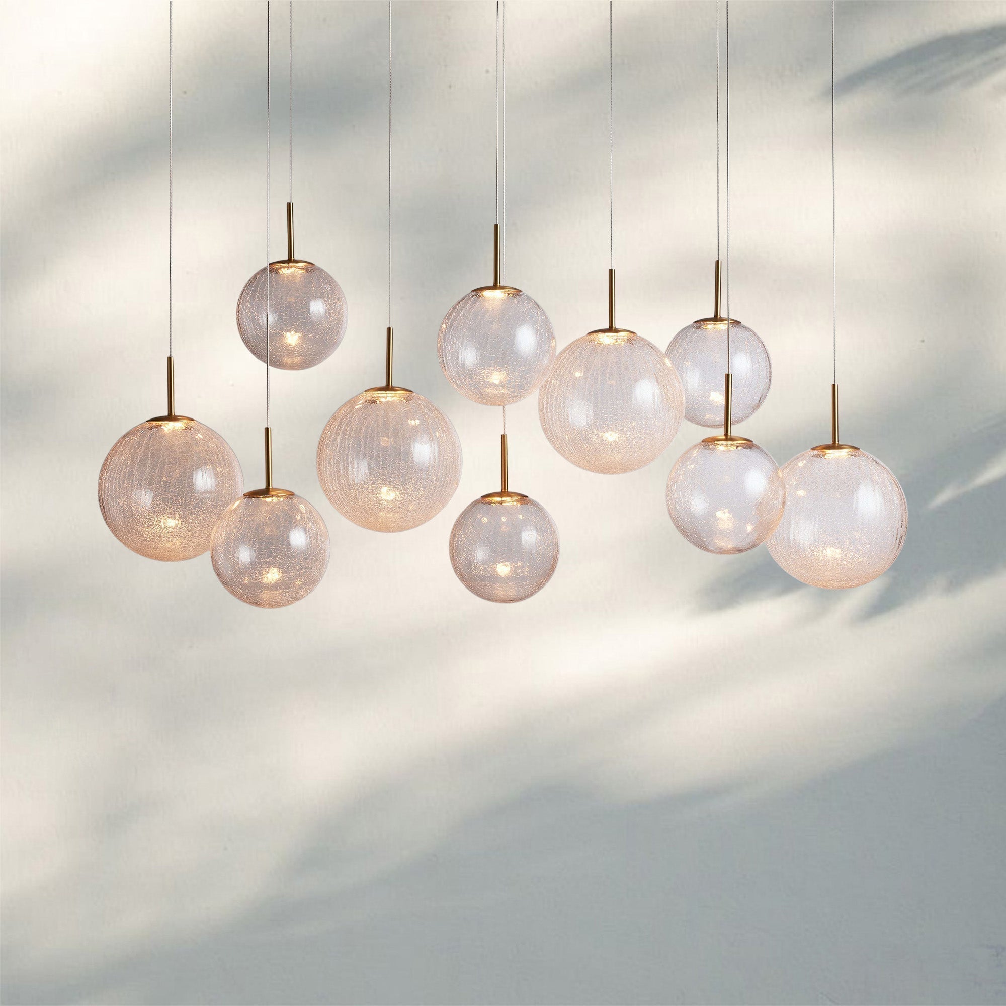 Casens Modern Linear Chandelier - Hand - Blown Glass Globe Pendant Light for Dining Table & Kitchen Island - 55" 10 - LightCrackleJoyfuzzy