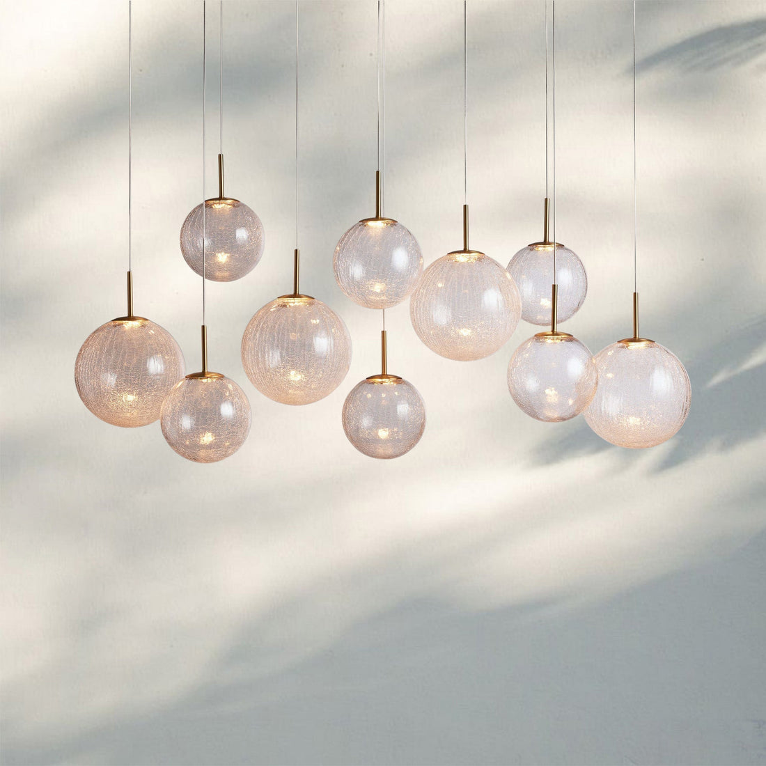 Casens Modern Linear Chandelier - Hand - Blown Glass Globe Pendant Light for Dining Table & Kitchen Island - 55" 10 - LightCrackleJoyfuzzy