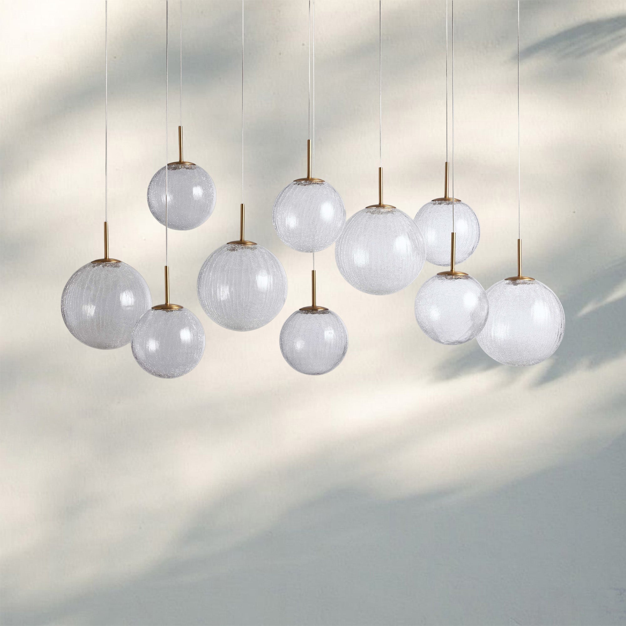 Casens Modern Linear Chandelier - Hand - Blown Glass Globe Pendant Light for Dining Table & Kitchen Island - 55" 10 - LightCrackleJoyfuzzy