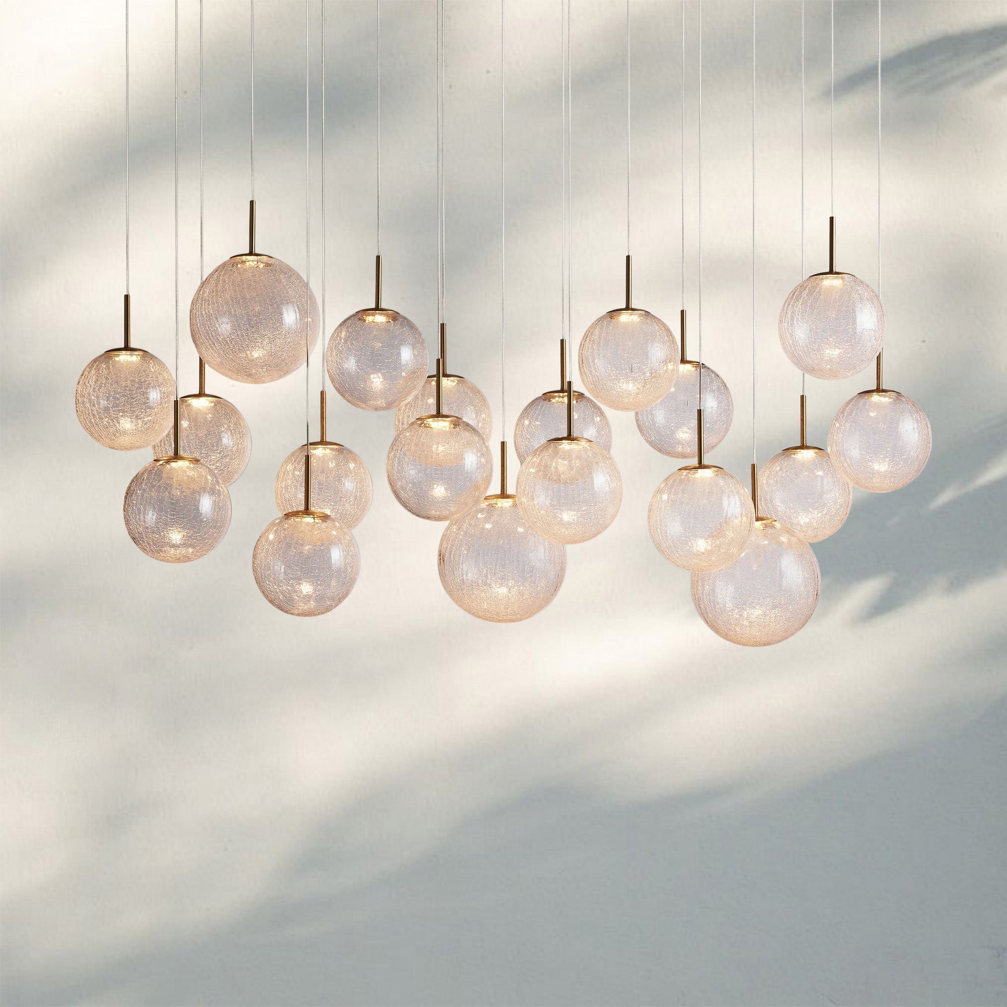 Casens Modern Linear Chandelier - Hand - Blown Glass Globe Pendant Light for Dining Table & Kitchen Island - 65" 19 - LightCrackleJoyfuzzy