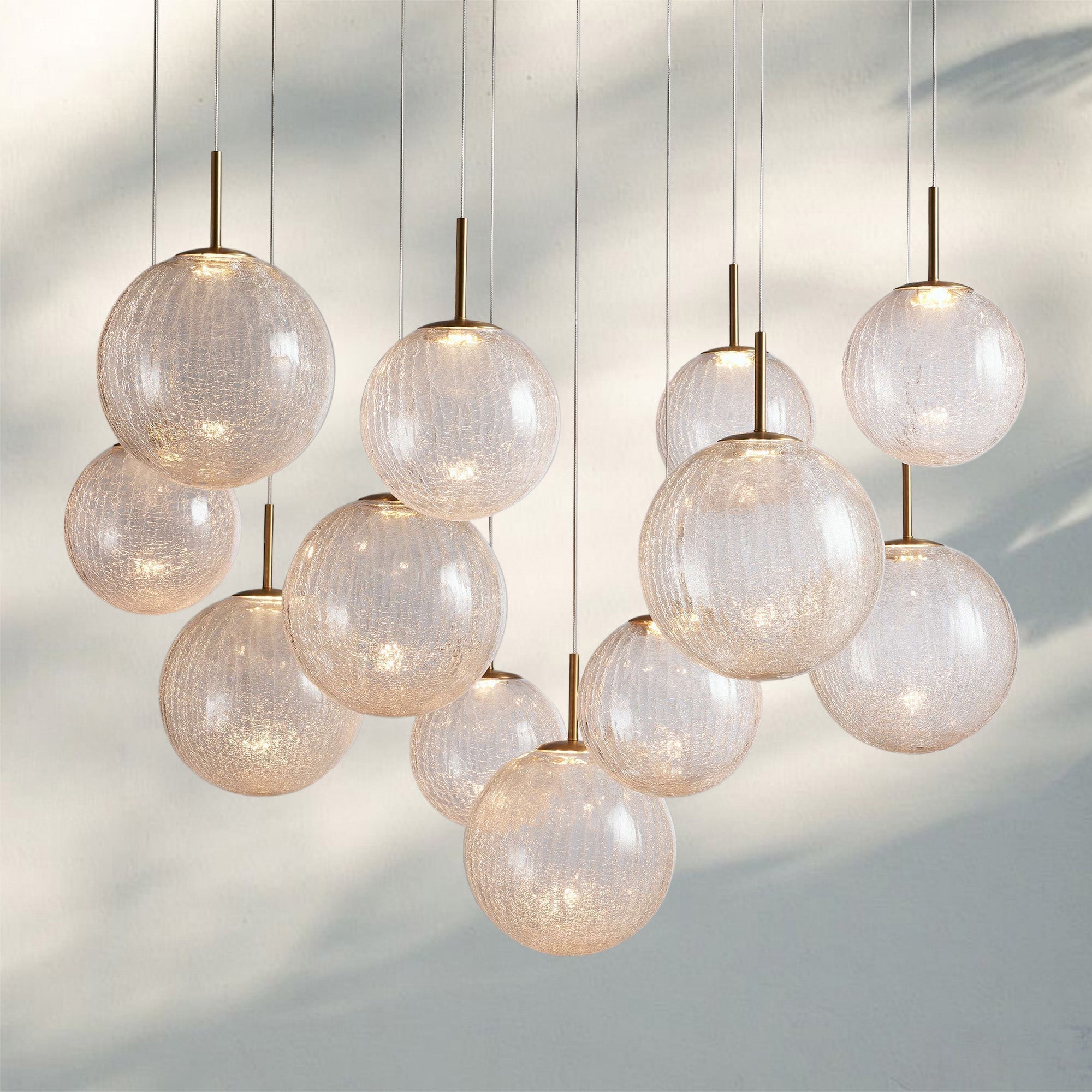 Casens Round Chandelier 20''28''34''43''-12-Light 43''-Crackle-