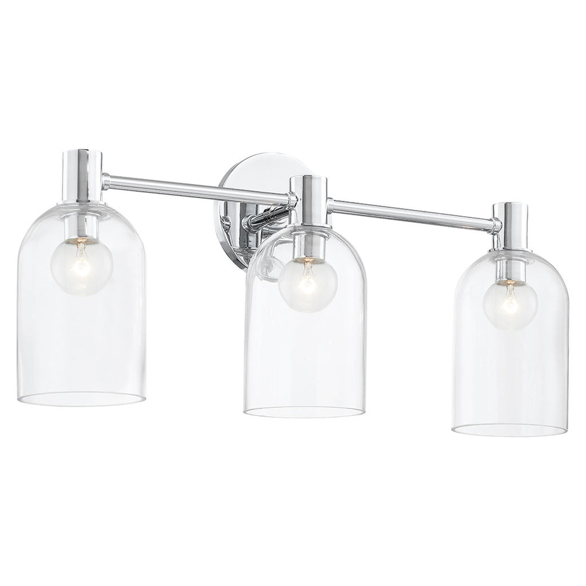 Cassio Aged Brass 2-Light Vanity Sconce with Clear Glass Cloche