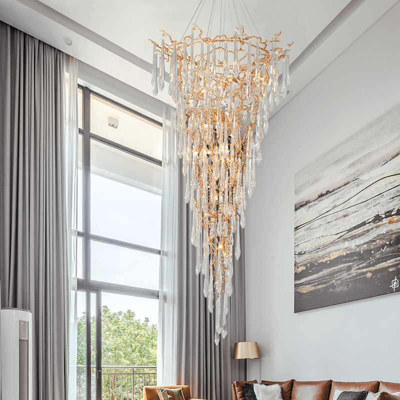Cecily Crystal Branch Chandelier H 94.49" - Joyfuzzy