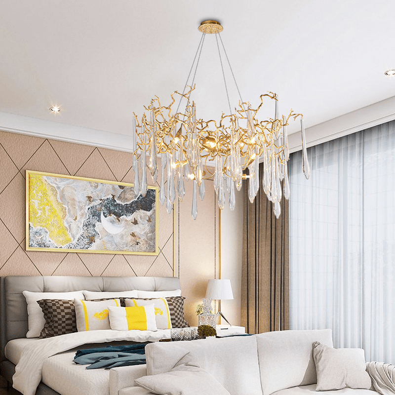 Cecily Modern Crystal Branch Chandelier - 23.62“ diamJoyfuzzy