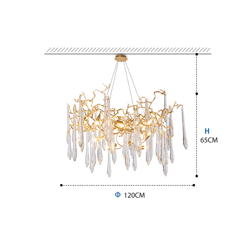 Cecily Modern Crystal Branch Chandelier - 23.62“ diamJoyfuzzy