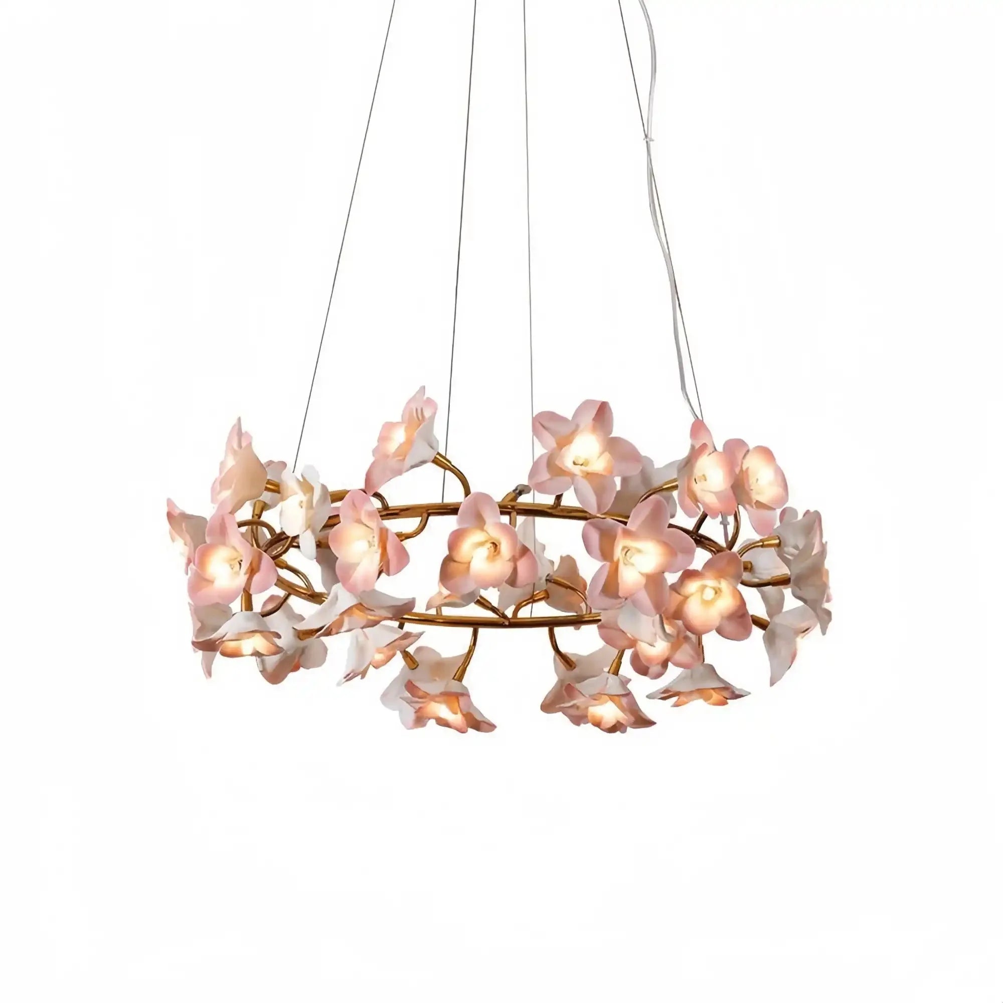 Ceramic Blossom Flower Round Bedroom Chandelier - Joyfuzzy