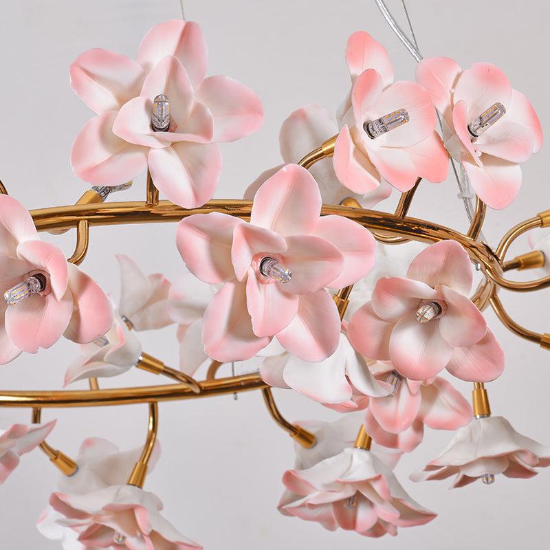 Ceramic Blossom Flower Round Bedroom Chandelier - Joyfuzzy