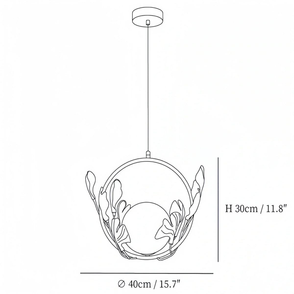 Ceramic Gingko Pendant Lamp-
