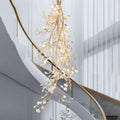 Ceramic Gingko Staircase Branch Chandelier - 23.6