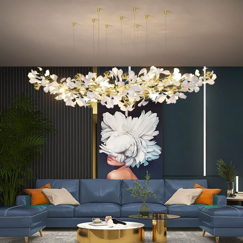 Ceramic Ginkgo Branch Chandelier Light - 60" LJoyfuzzy