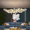 Ceramic Ginkgo Branch Chandelier Light - 60
