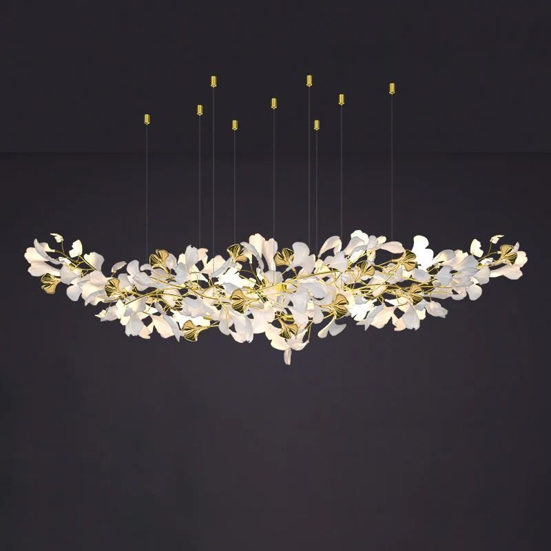 Ceramic Ginkgo Branch Chandelier Light - 60" LJoyfuzzy