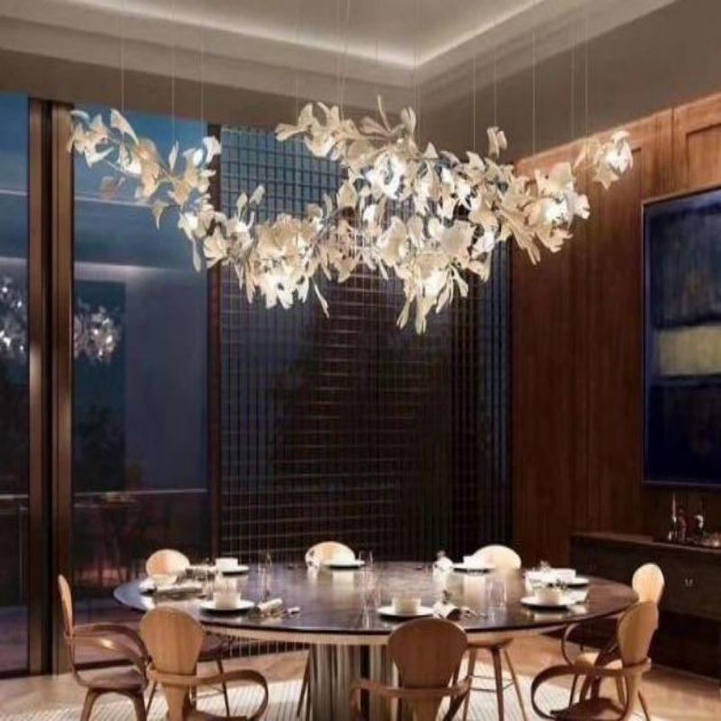 Ceramic Ginkgo Branch Chandelier Light - 60" LJoyfuzzy