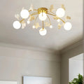 Ceramic Ginkgo Glass Ceiling Lamp-