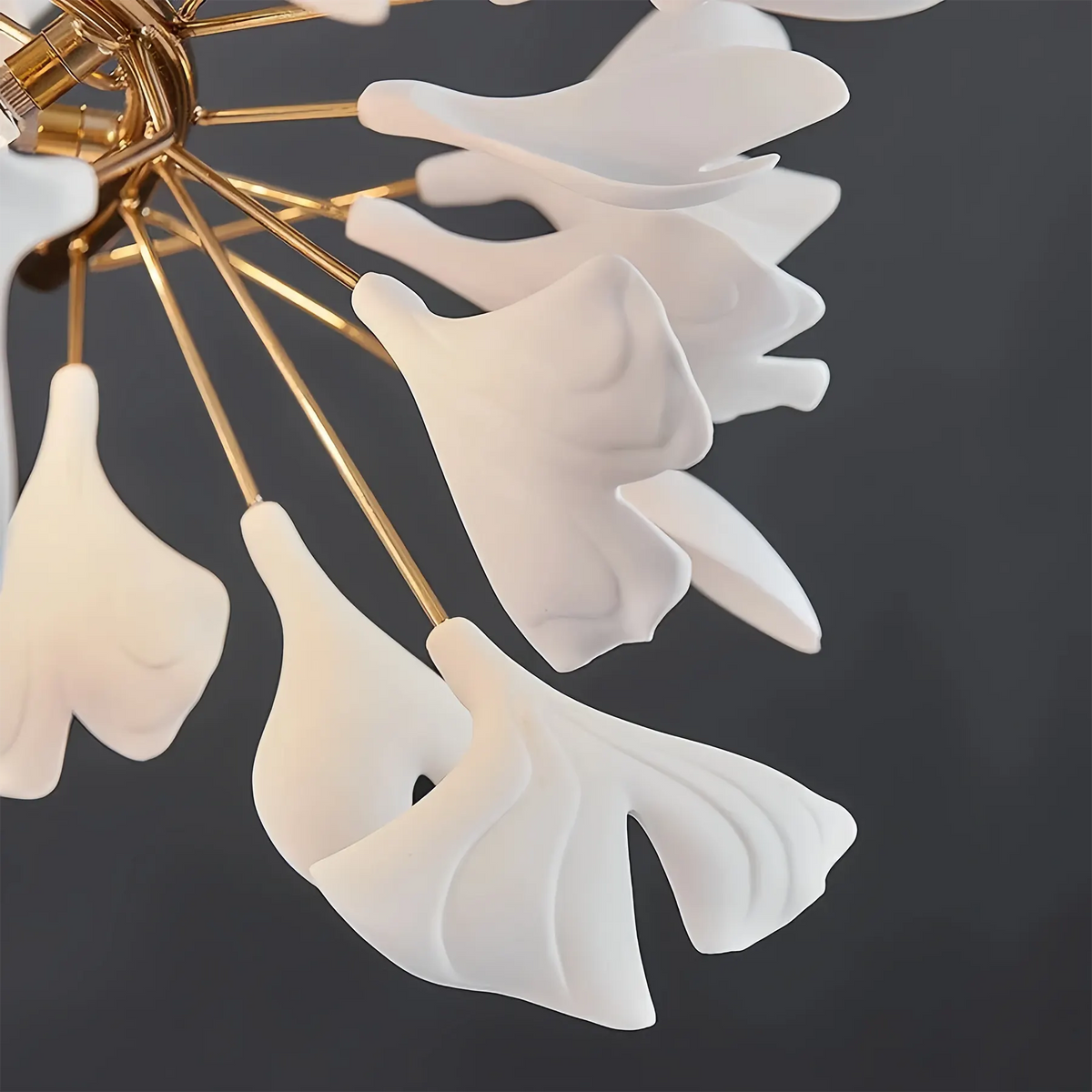 Ceramic Ginkgo Rings Branch Chandelier-