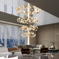 Ceramic Ginkgo Rings Linear Branch Chandelier-