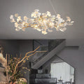 Ceramic Petal Modern Linear Branch Chandelier - 39.4