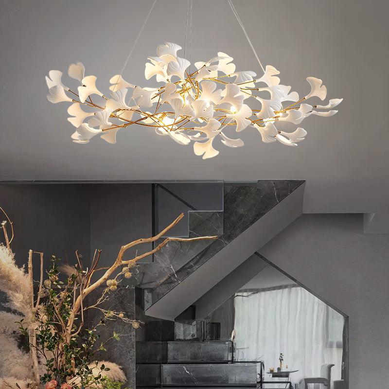 Ceramic Petal Modern Linear Branch Chandelier - 39.4" LJoyfuzzy