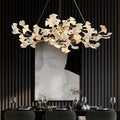 Ceramic Petal Modern Linear Branch Chandelier - 39.4