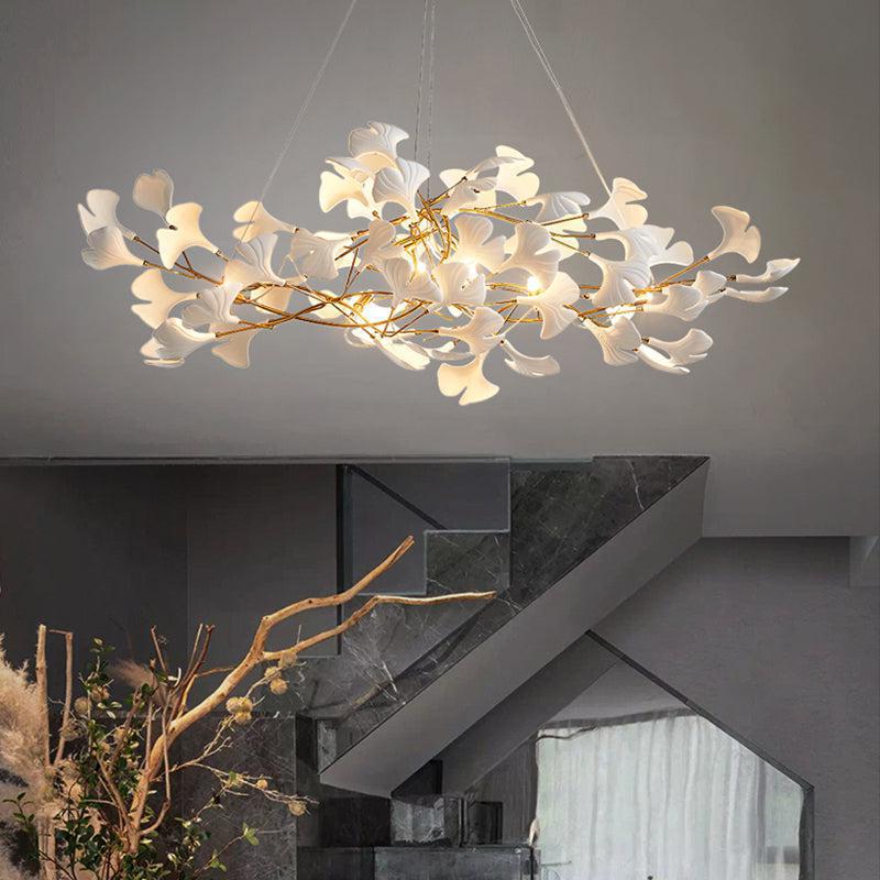 Ceramic Petal Modern Linear Branch Chandelier - 39.4" LJoyfuzzy