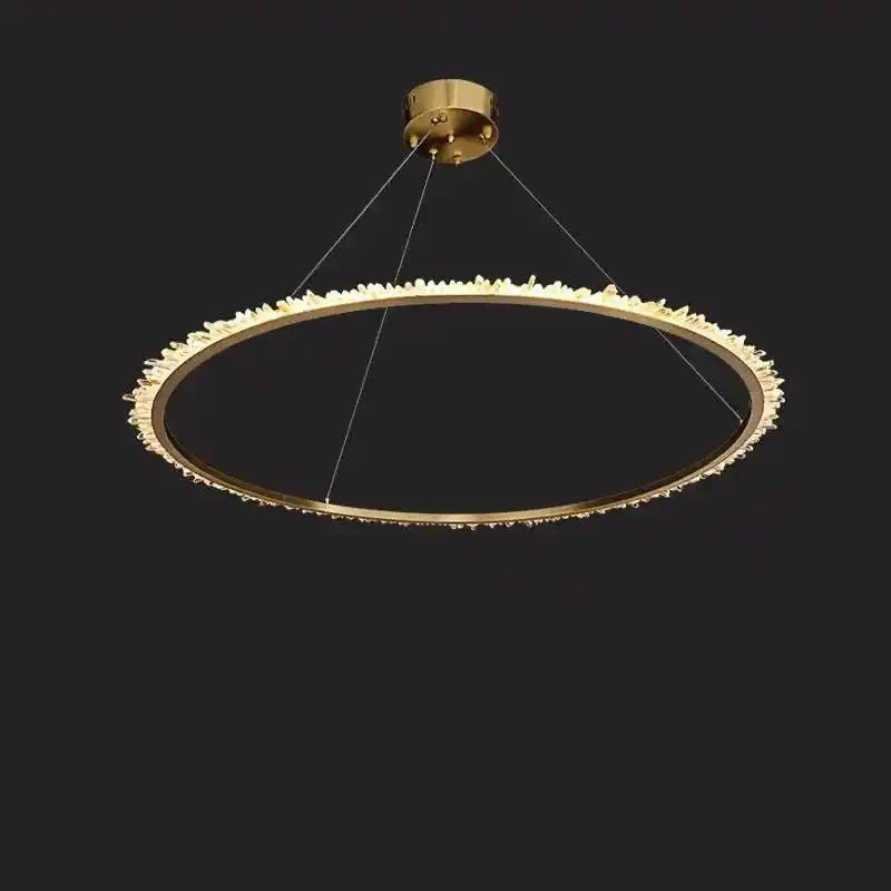 Cervine Modern Rock Crystal Ring Round Chandelier Cluster - Joyfuzzy