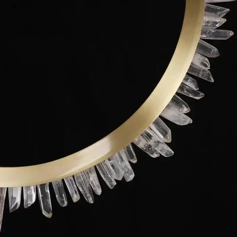 Cervine Modern Rock Crystal Ring Round Chandelier Cluster - Joyfuzzy