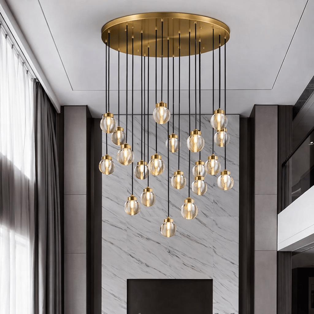 Bossen 19-globe modern chandelier full fixture view