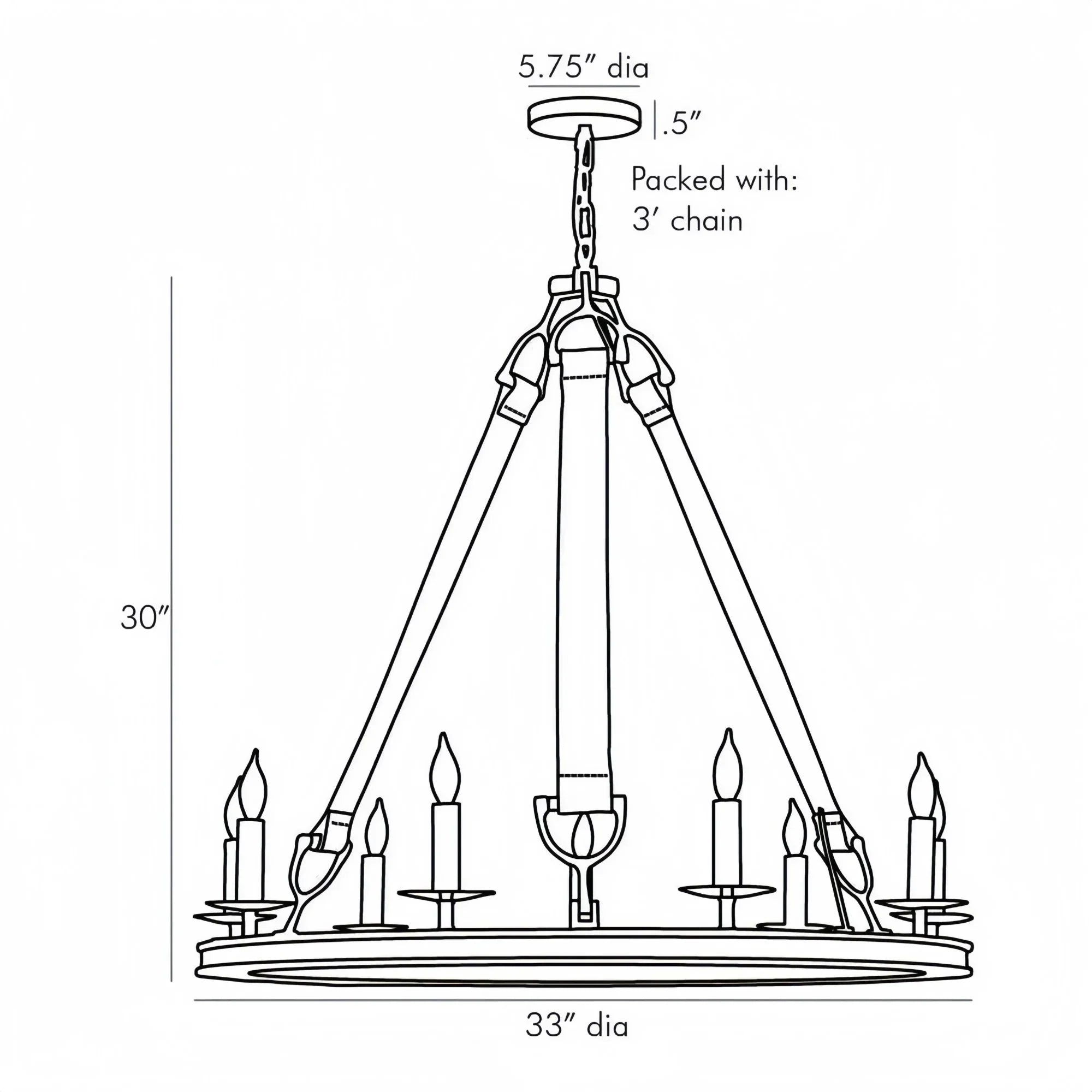 Chaney Chandelier 33”D - Joyfuzzy