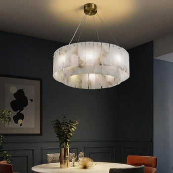 Alabaster Modern Round Chandelier rbrights 32.3" D