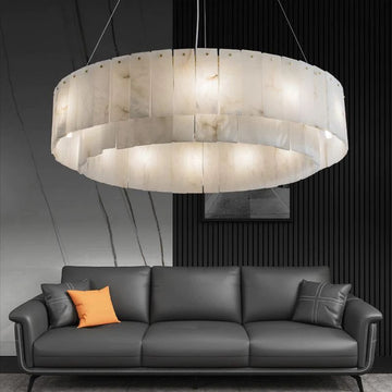 Alabaster Modern Round Chandelier rbrights 32.3" D
