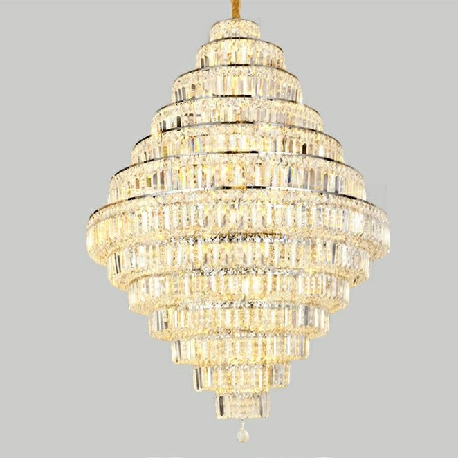 Chrome/ Silver/ Gold Extra Large Chandelier For Foyer Living Room Staircase Crystal Ceiling Lighting Fixture - D19.7"*H23.6"/ 10 LightsGoldWarm LightJoyfuzzy
