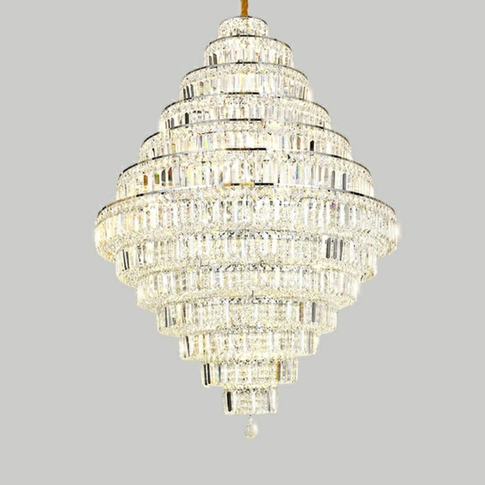 Chrome/ Silver/ Gold Extra Large Chandelier For Foyer Living Room Staircase Crystal Ceiling Lighting Fixture - D19.7"*H23.6"/ 10 LightsGoldWarm LightJoyfuzzy