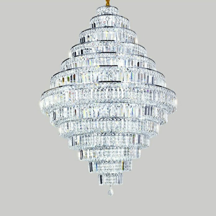 Chrome/ Silver/ Gold Extra Large Chandelier For Foyer Living Room Staircase Crystal Ceiling Lighting Fixture - D19.7"*H23.6"/ 10 LightsGoldWarm LightJoyfuzzy