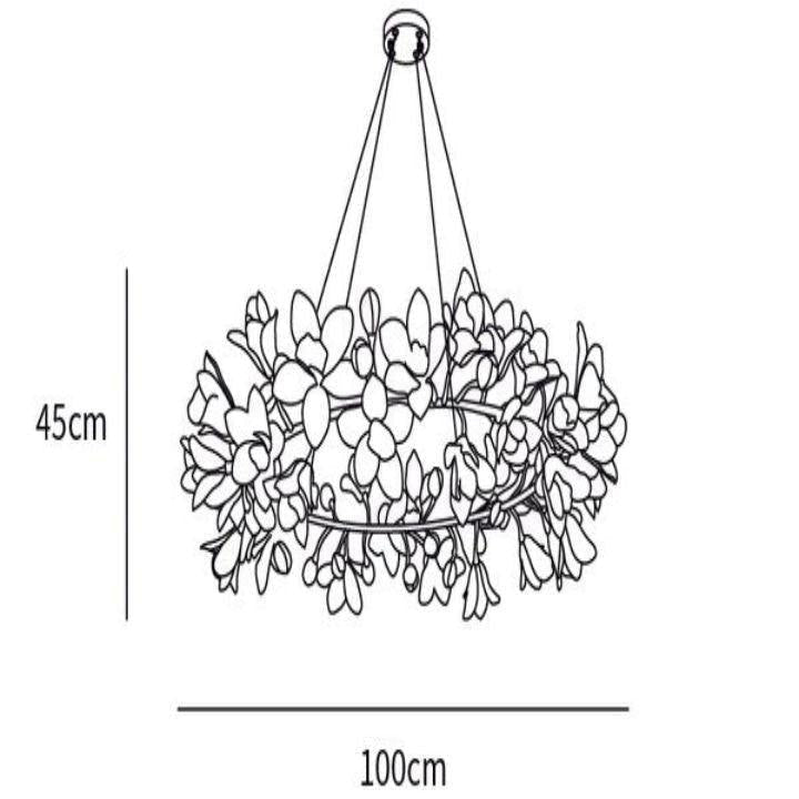 Circular Blossom Chandelier - Dia 39.4″(100cm) x H 17.7″(45cm)Joyfuzzy