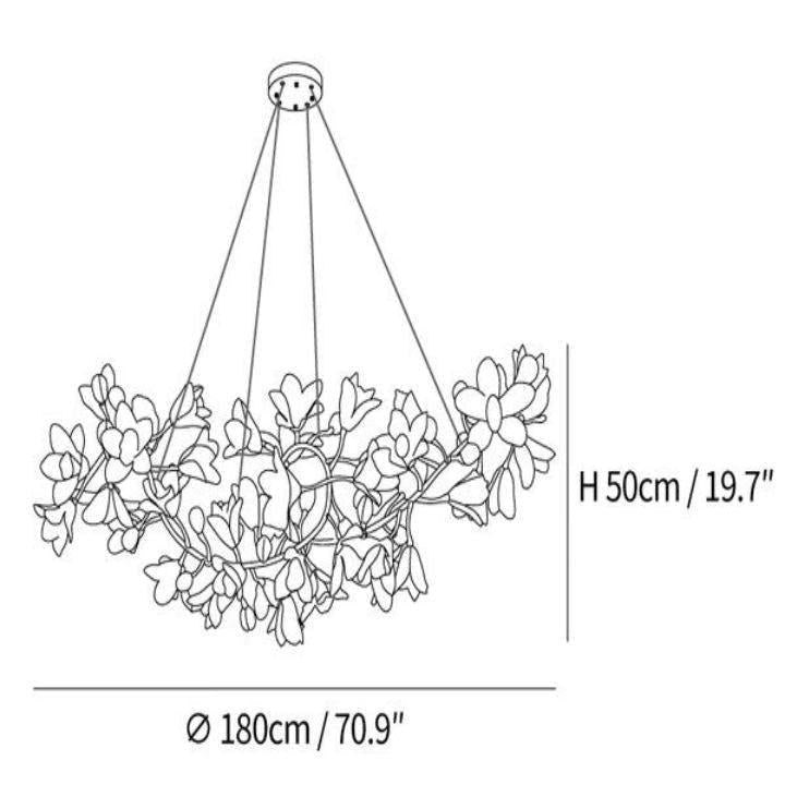 Circular Blossom Chandelier - L 70.9″(180cm) x W 19.7″(50cm) x H 19.7″(50cm)Joyfuzzy