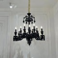 Classic Black Candle Style Chandelier Crystal Ceiling Pendant Lighting Fixture For Living/ Bedroom - Joyfuzzy
