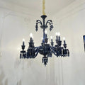 Classic Black Candle Style Chandelier Crystal Ceiling Pendant Lighting Fixture For Living/ Bedroom - Joyfuzzy