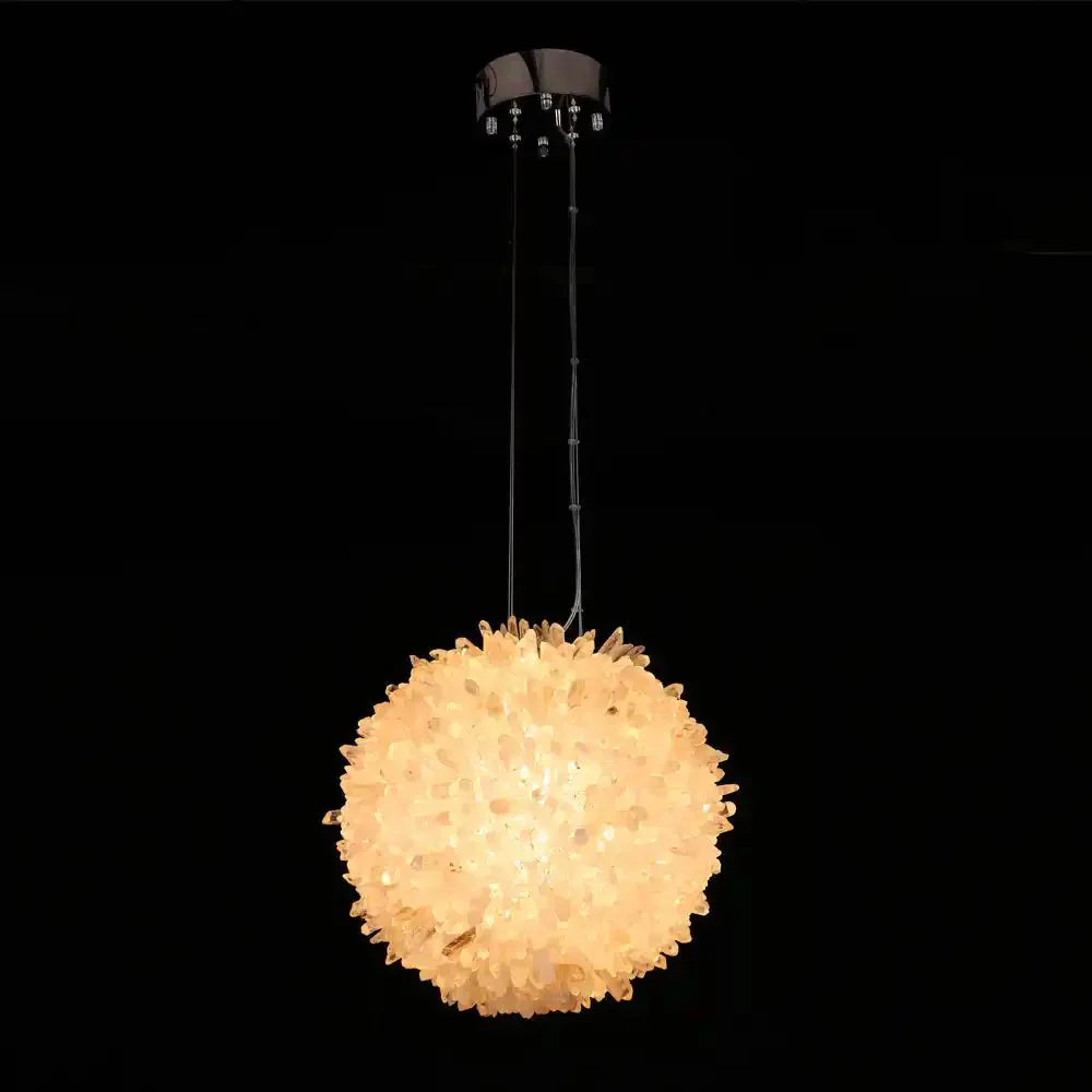 Clear Geode Quartz Crystal Ball Modern Pendant Light - Joyfuzzy