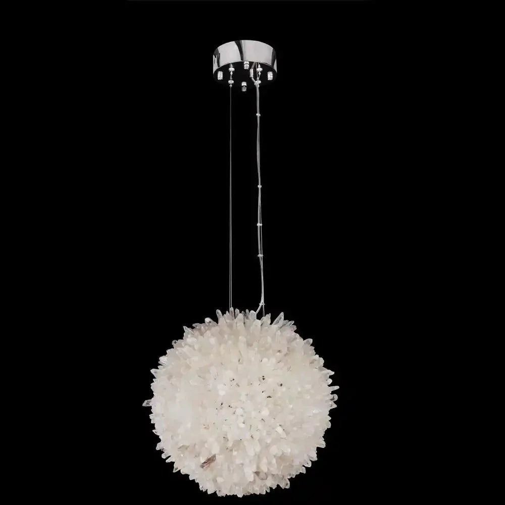 Clear Geode Quartz Crystal Ball Modern Pendant Light - Joyfuzzy
