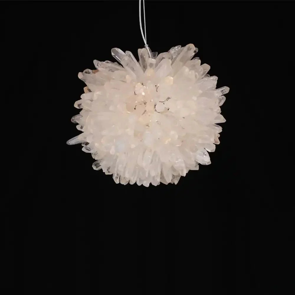Clear Geode Quartz Crystal Ball Modern Pendant Light - Joyfuzzy