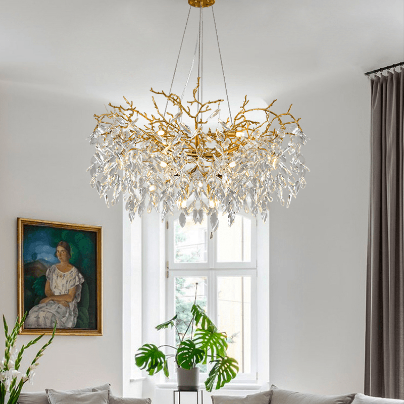 Cleo Branch Crystal Chandelier Light - 33.46" diamJoyfuzzy