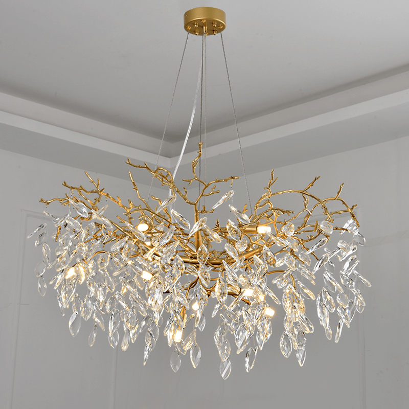 Cleo Branch Crystal Chandelier Light - 33.46" diamJoyfuzzy